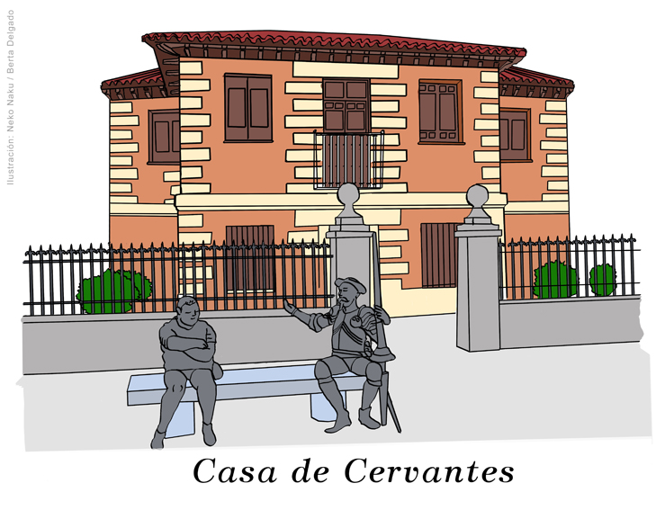 Casa Natal de Cervantes. Ilustración de Neko Naku / Berta Delgado