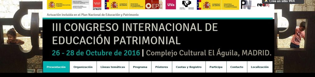 Página Web III Congreso Internacional de Educación Patrimonial